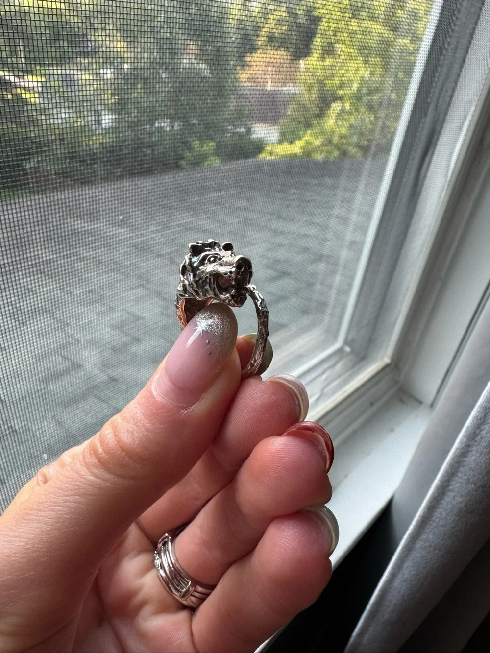 Sterling Silver Lion Ring- Size 6